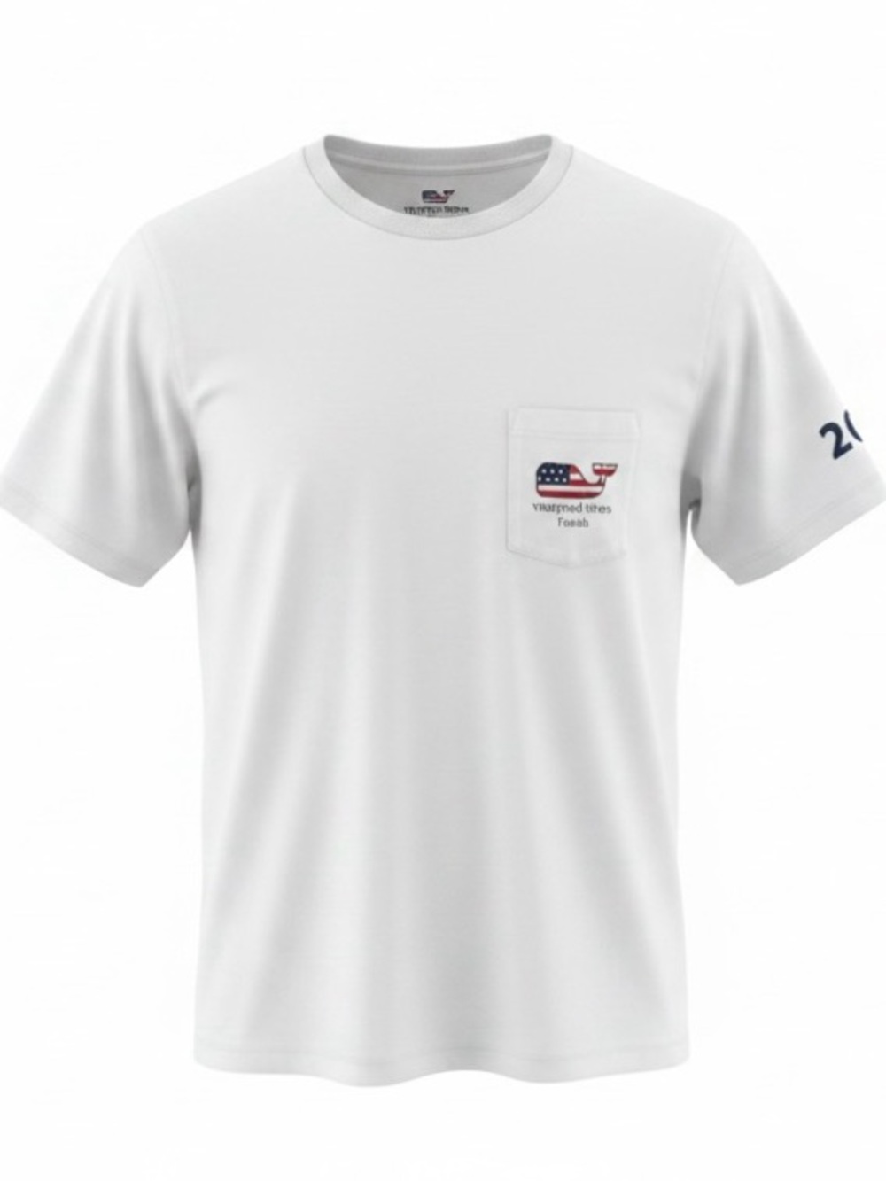 Vineyard Vines White American Whale Graphic Short Sleeve Pocket T-Shirt Size XS